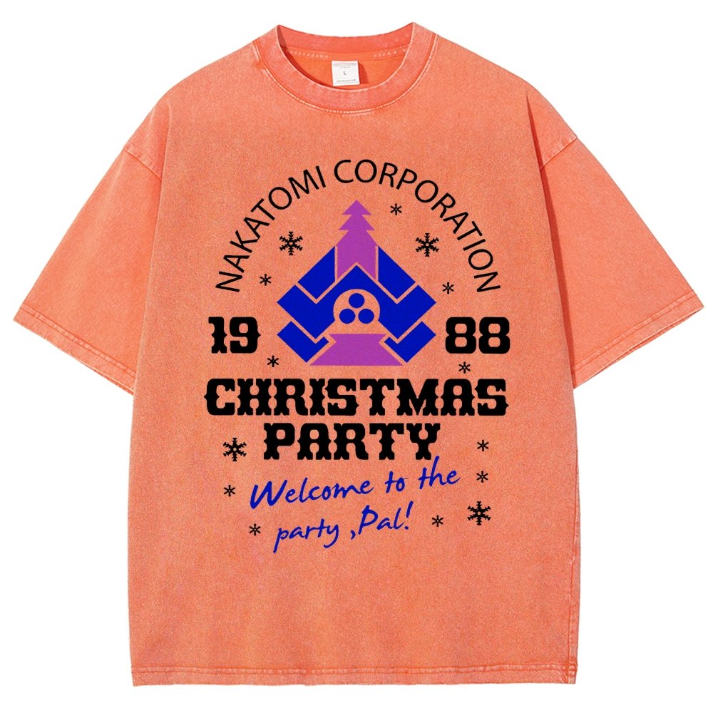 Nakatomi Christmas Party Vintage Distressed T-shirt