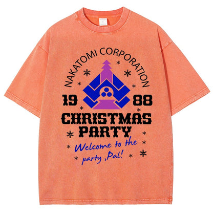 Nakatomi Christmas Party Vintage Distressed T-shirt