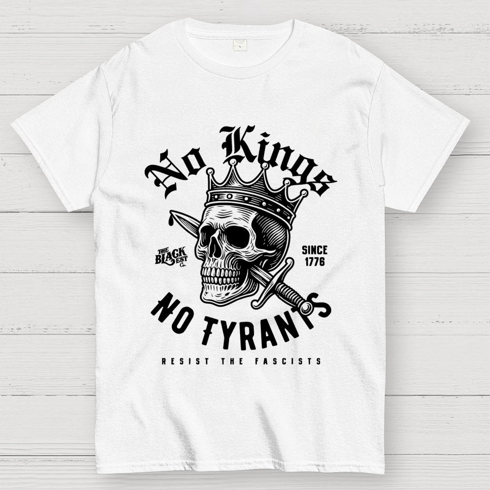 No Kings No Tyrants Skull Protest Geek T-Shirt