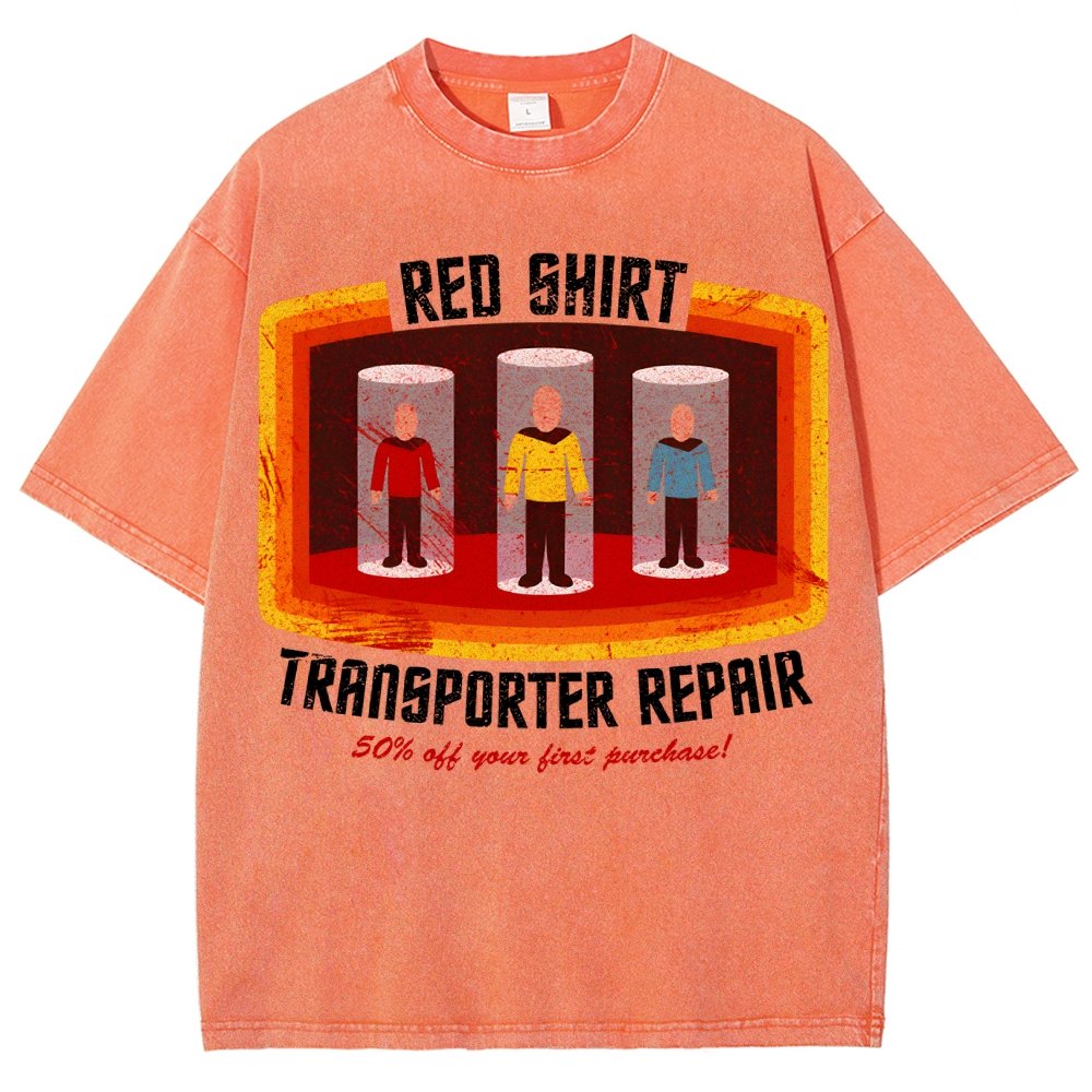 Red Shirt Spacecraft Repair Vintage Distressed T-shirt