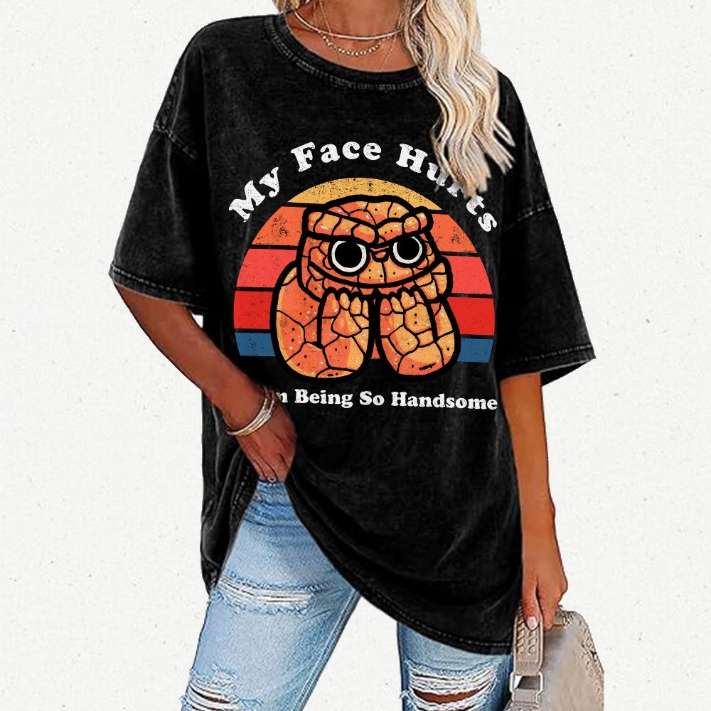 My Face Hurts Vintage Distressed T-shirt