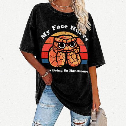 My Face Hurts Vintage Distressed T-shirt