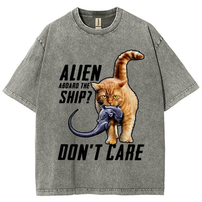 Top Cat Alien Aboard The Ship Don’t Care Vintage Distressed T-shirt