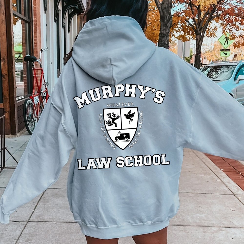 Murphy's Law School  Academic Printed Back Unisex Cotton Hoodie