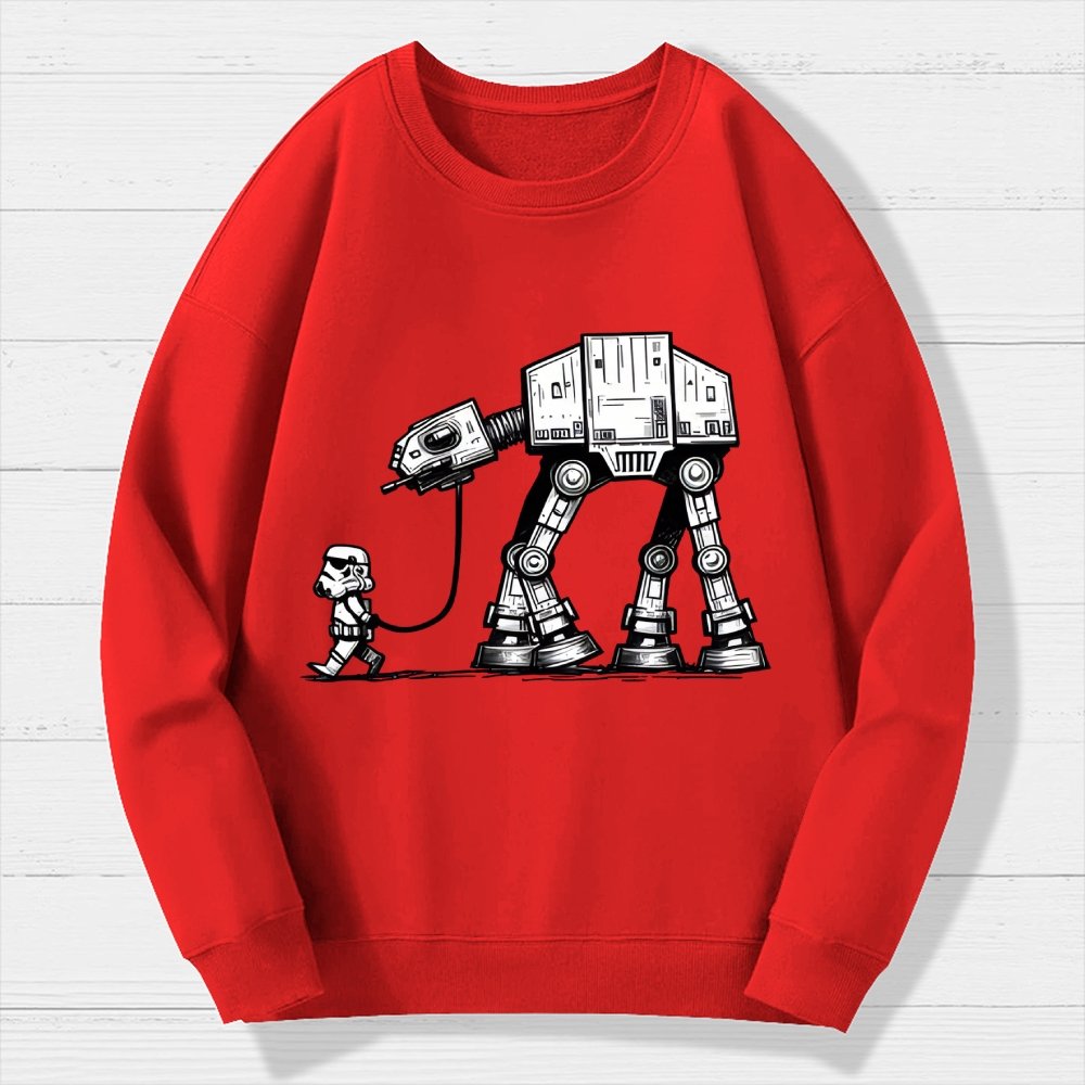Galactic Robot Dog-Planetary Battles Geek Cotton Sweatshirt