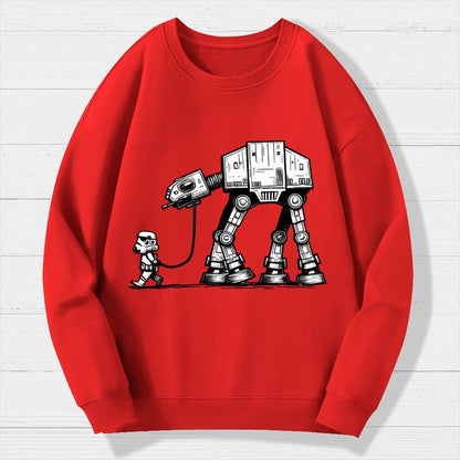 Galactic Robot Dog-Planetary Battles Geek Cotton Sweatshirt