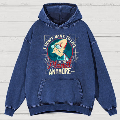I Don't Want To Live Here Vintage Distressed Hoodie