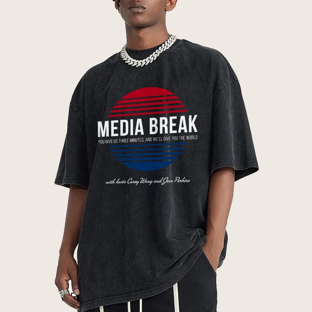 Media Break Vintage Distressed T-shirt
