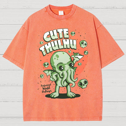 Cute Cthulhu Vintage Distressed T-shirt