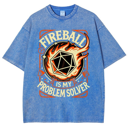 Fireball Is My Problem Solver Vintage Distressed T-shirt