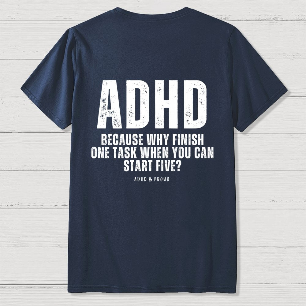 ADHD  Back Printing Geek T-Shirt