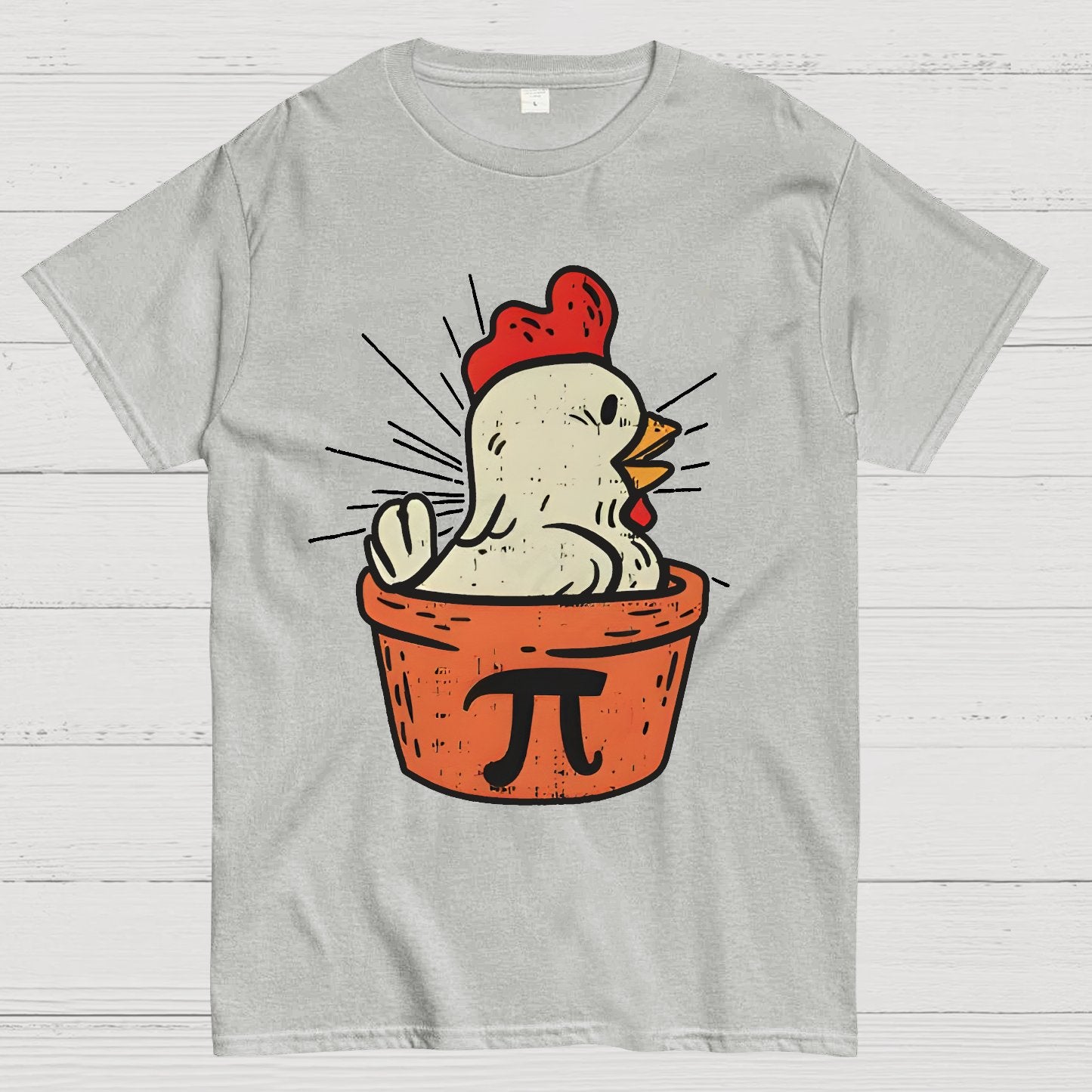 Funny Chicken Pot Pi Geek T-Shirt