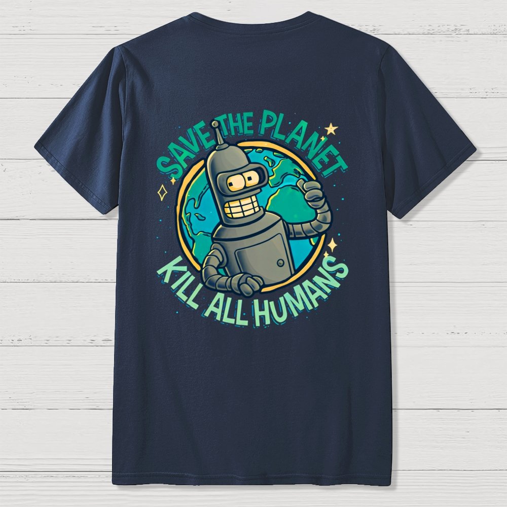 Yippee-Ki-Yay Front And Back Printing Geek T-Shirt