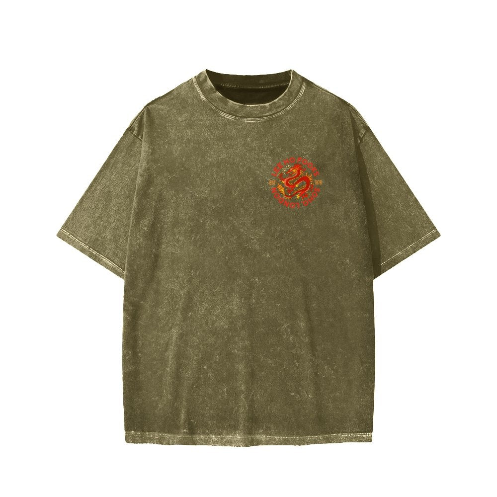 Lee Ho Fooks Front And Back Printing Washed T-shirt