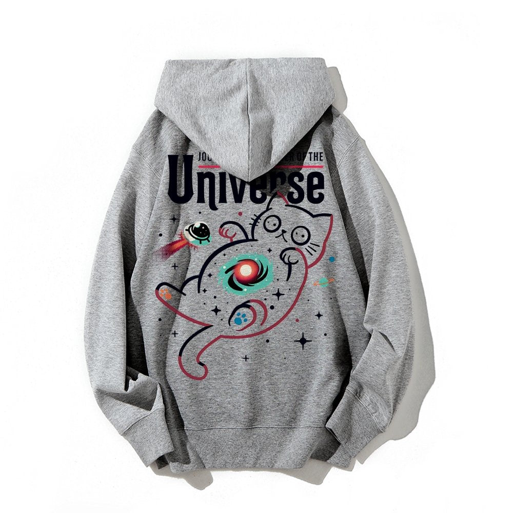Journey to the Center of the Universe Geek Printed Back Cotton Hoodie