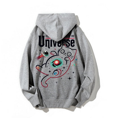 Journey to the Center of the Universe Geek Printed Back Cotton Hoodie