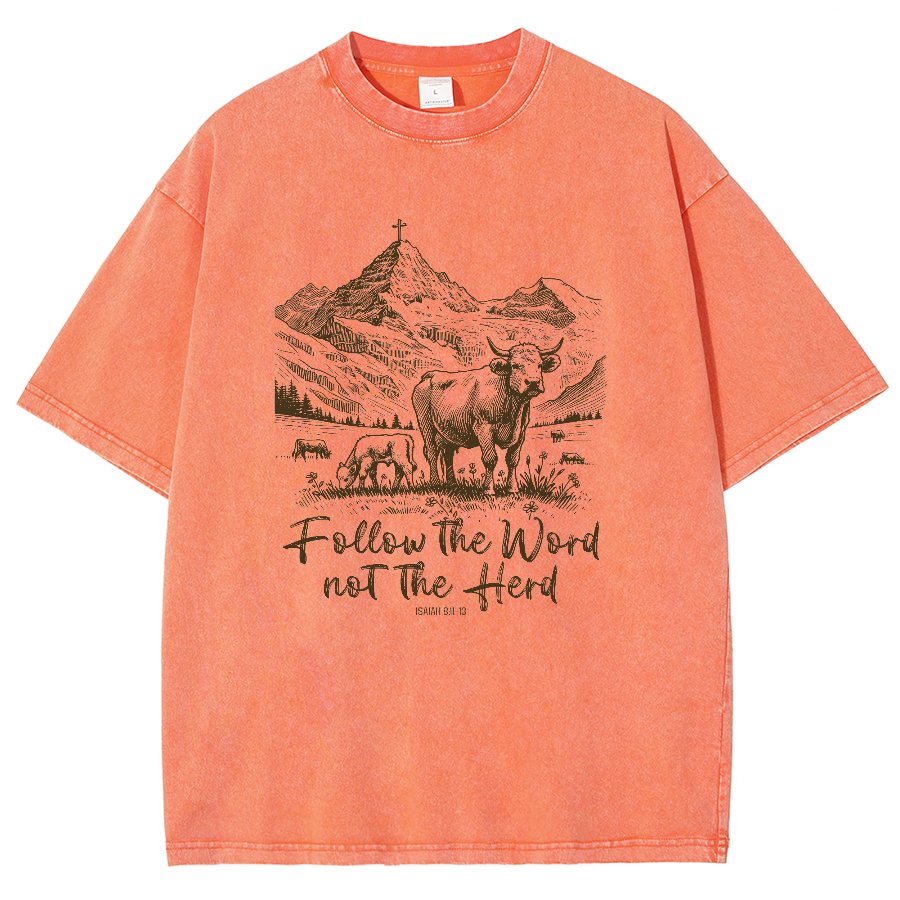 Follow The Word Not The Herd Vintage Distressed T-shirt