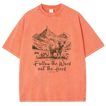Follow The Word Not The Herd Vintage Distressed T-shirt