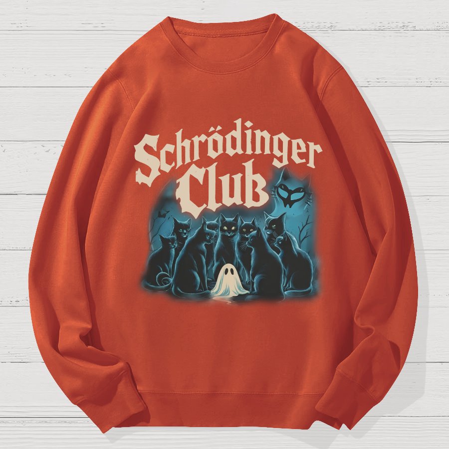 Schrödinger Cat club Halloween Geek Cotton Sweatshirt