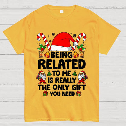 Christmas Funny 'Being Related to Me Is Really the Only Gift You Need' Geek T-Shirt