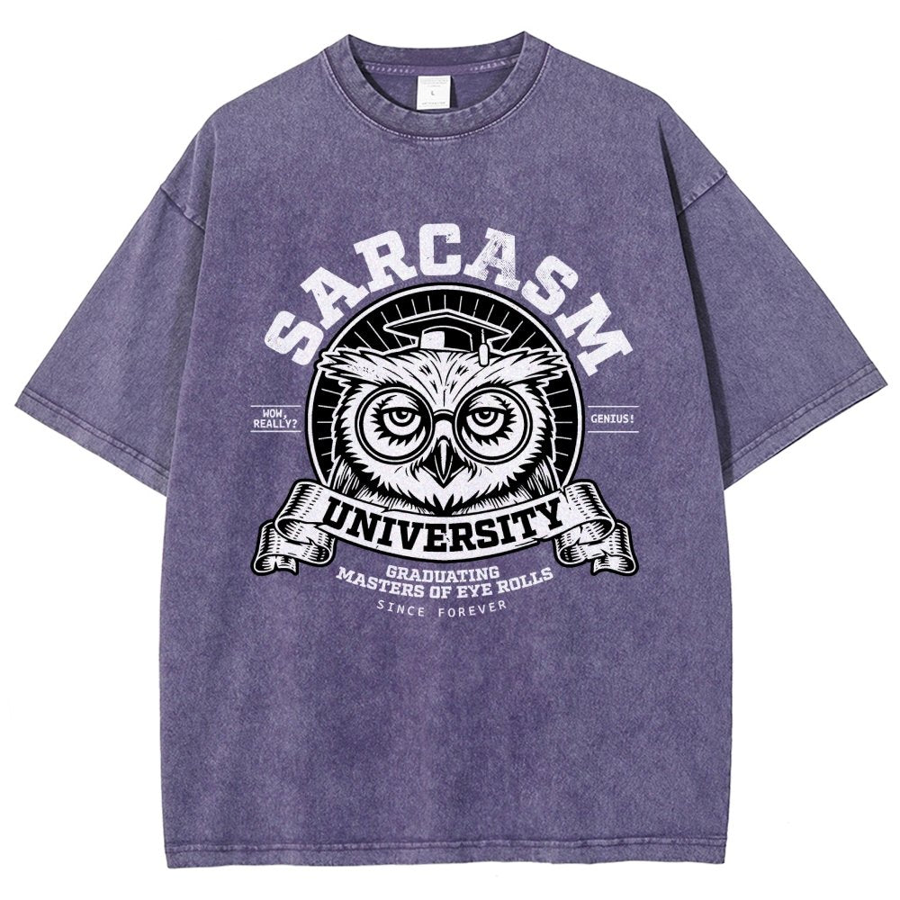 Sarcasm University-Mens-Basic Vintage Distressed T-shirt