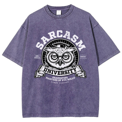 Sarcasm University-Mens-Basic Vintage Distressed T-shirt