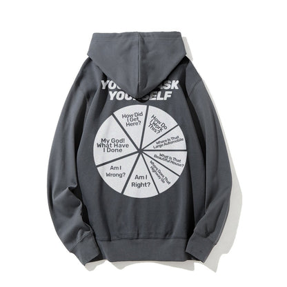 You May Ask Yourself Printed Back Cotton Hoodie