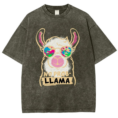 No probllama Vintage Distressed T-shirt