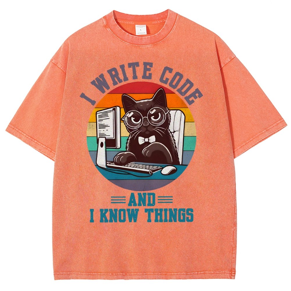 I Write Code And I Know Thing Vintage Distressed T-shirt