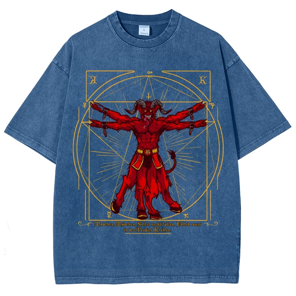 Vitruvian Krampus Vintage Distressed T-shirt