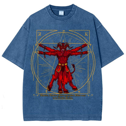 Vitruvian Krampus Vintage Distressed T-shirt