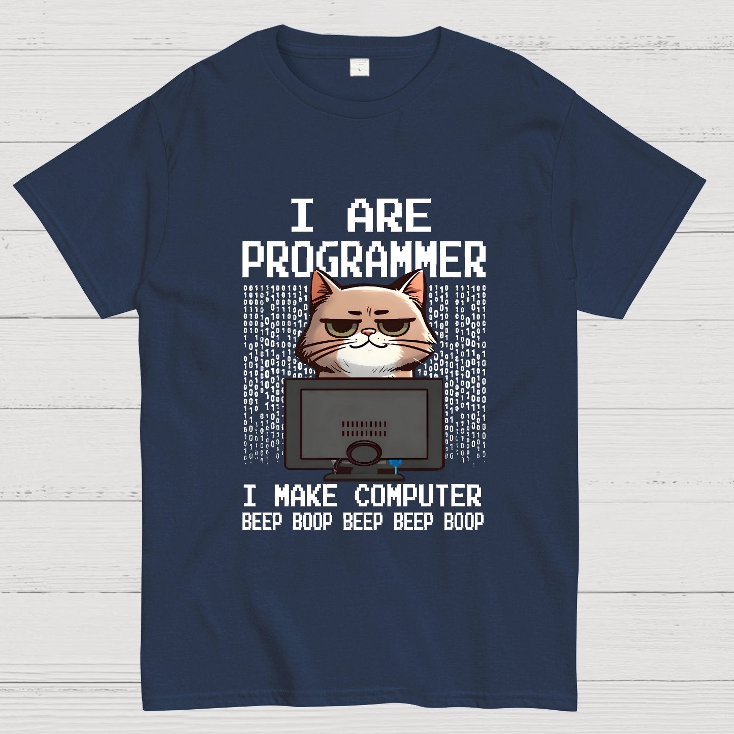 Programmer Cute Cat Coding Geeky T-Shirt
