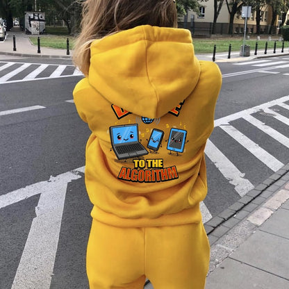 Dance To The Algorithm Funny Printed Back Unisex Cotton Hoodie