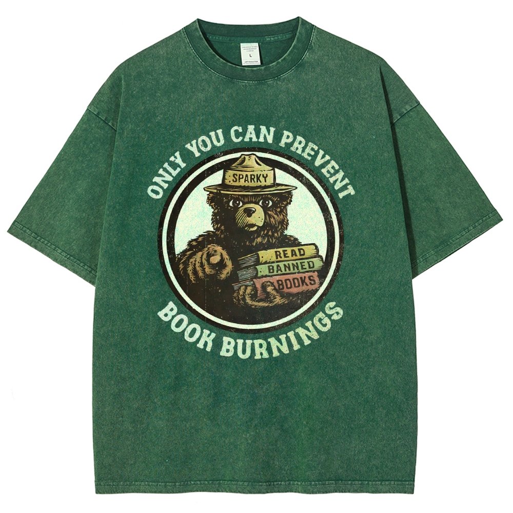 Only You Can Prevent Book Burnings Vintage Distressed T-shirt