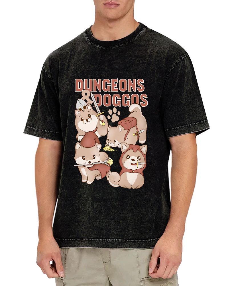 DUNGEONS AND DOGGOS Vintage Distressed T-shirt