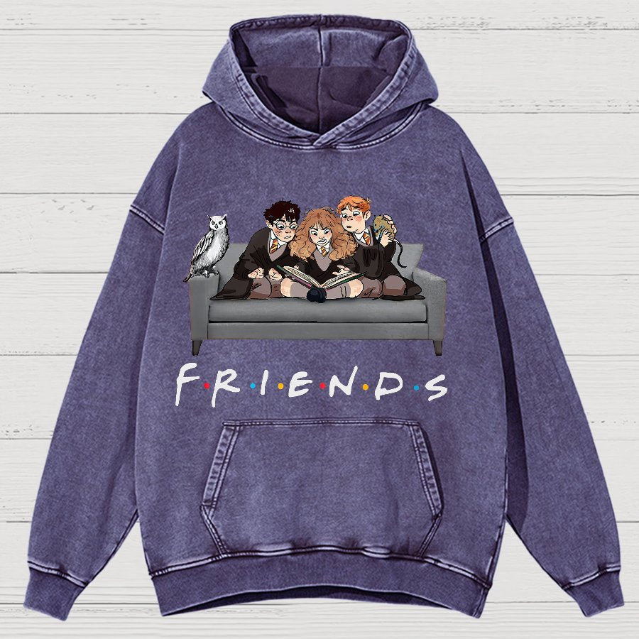 True friends Funny Nerdy Vintage Distressed Hoodie