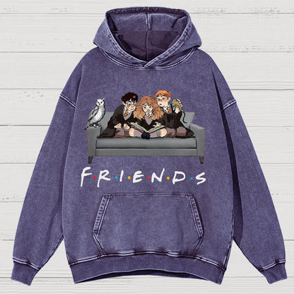 True friends Funny Nerdy Vintage Distressed Hoodie