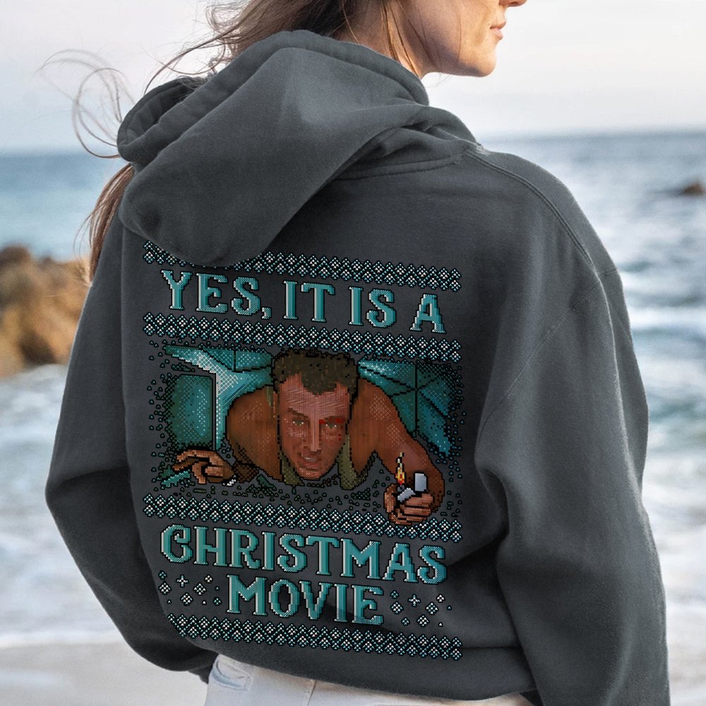 Gen-X Christmas Movie Printed Back Unisex Cotton Hoodie