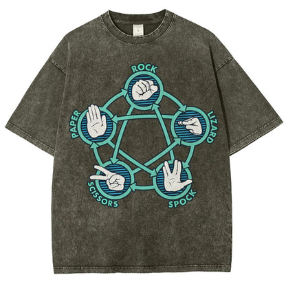 Rock Paper Scissors Lizard Spock Vintage Distressed T-shirt