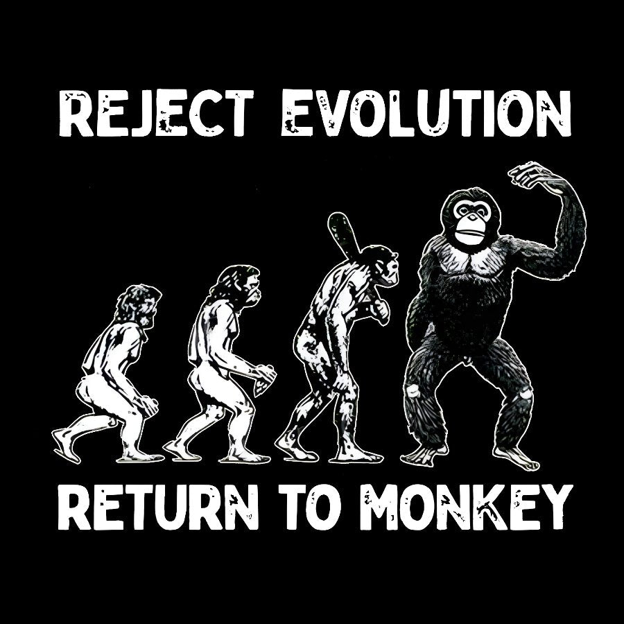Reject Evolution  Return To Monkey Funny Geek T-Shirt