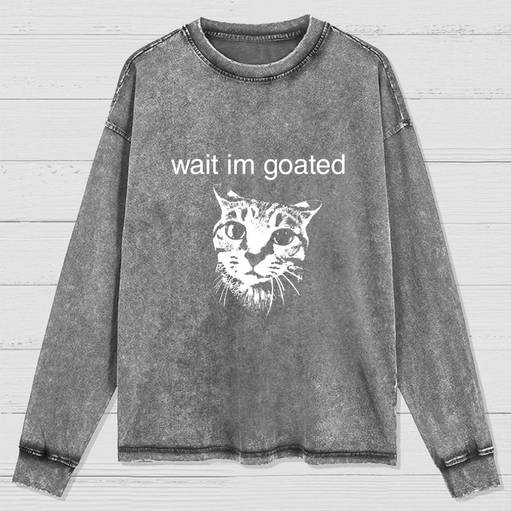 Wait I'm Goated Washed Long Sleeve Tee
