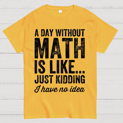 A Day Without Math Is Like Just Kidding I Have No Idea.Geek T-Shirt