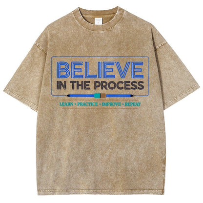 Believe in the Process Vintage Distressed T-shirt