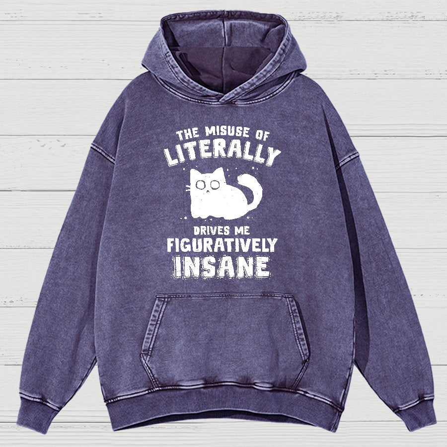 Figuratively Insane Vintage Distressed Hoodie