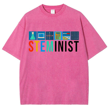 Steminist Science Technology Engineering Math STEM Vintage Distressed T-shirt