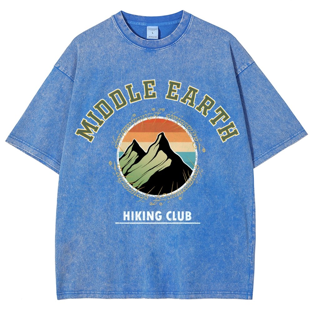 Middle Earth Hiking Club Vintage Distressed T-shirt