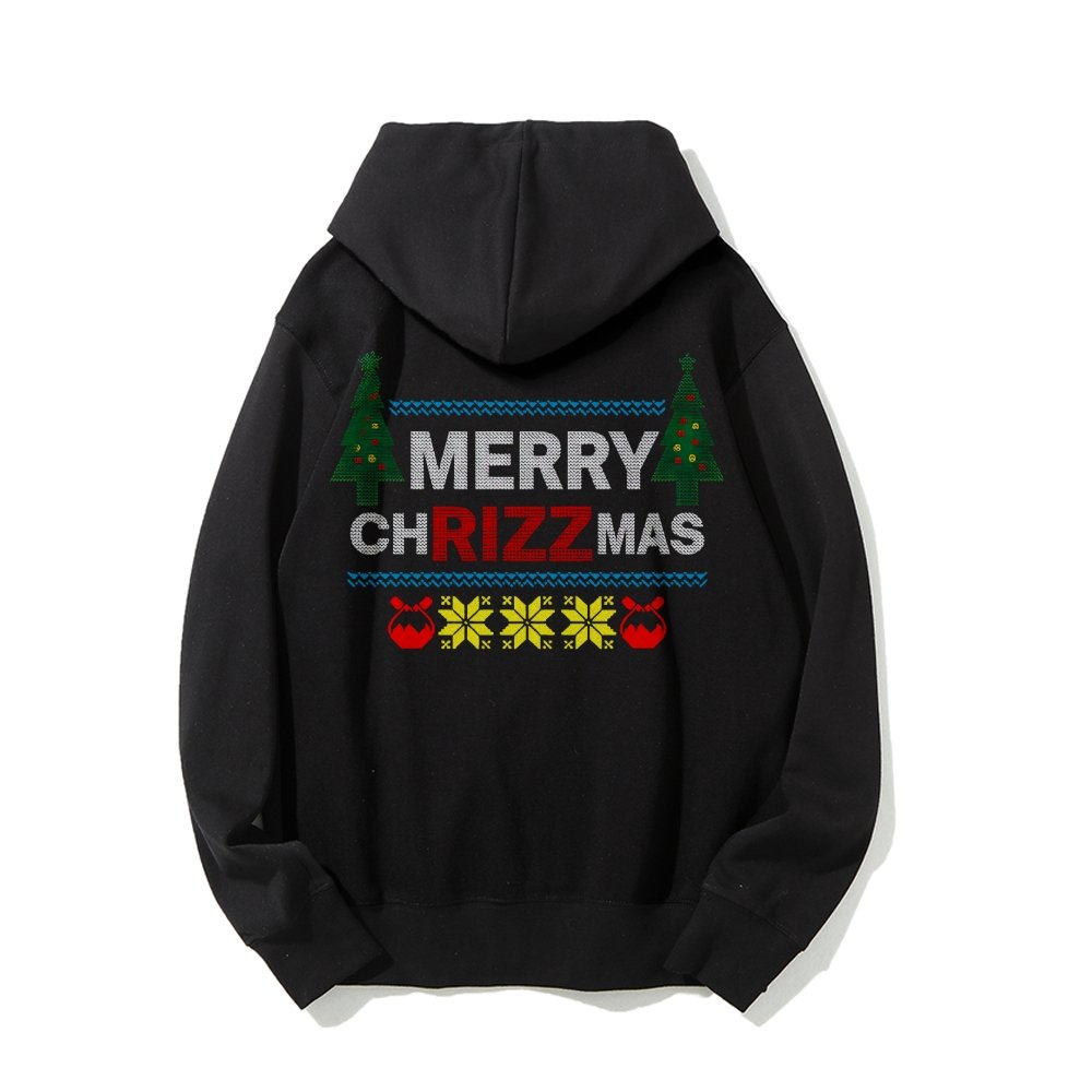 MERRY CHRIZZMAS Printed Back Unisex Cotton Hoodie