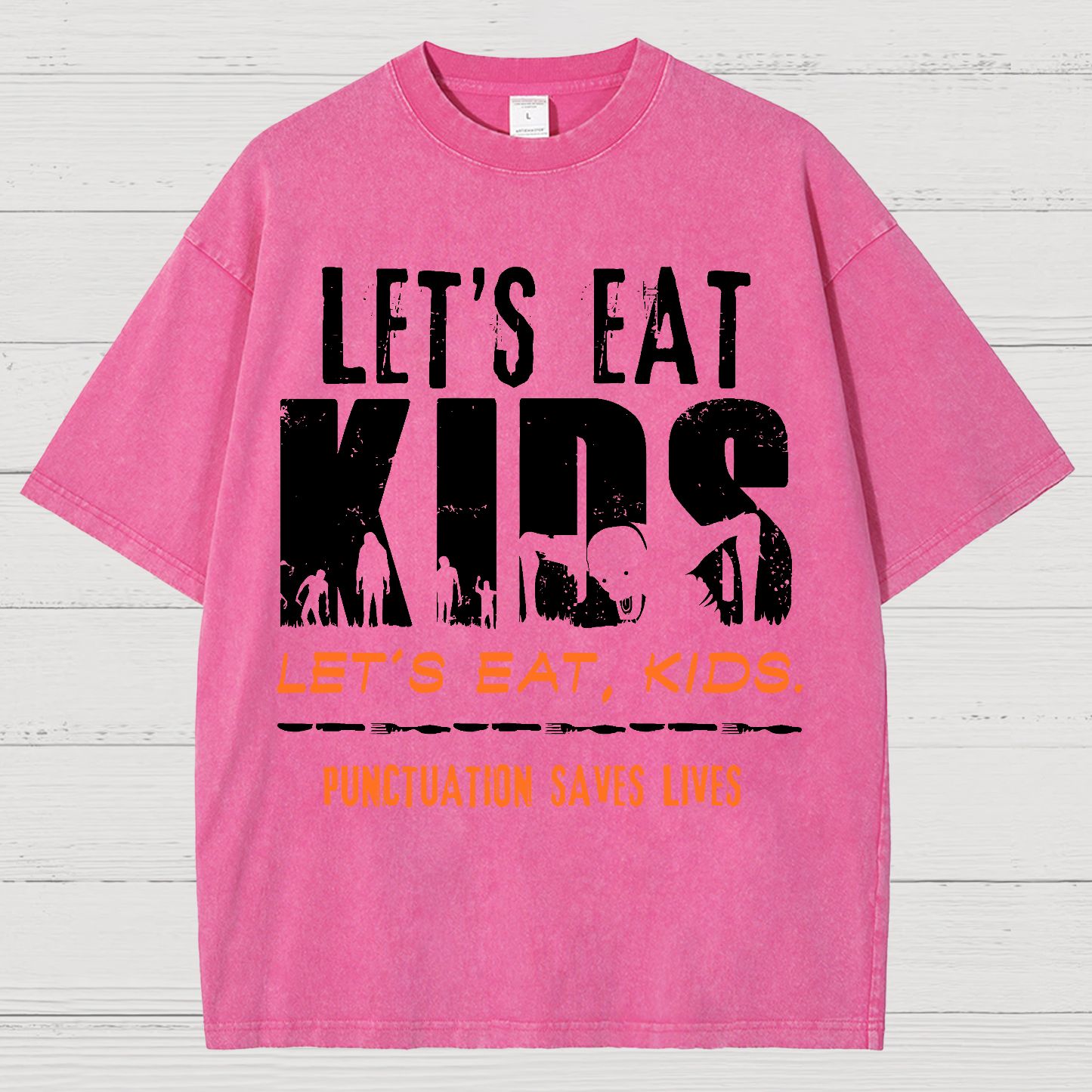Let’s Eat Kids - Punctuation Saves Lives Vintage Distressed T-shirt