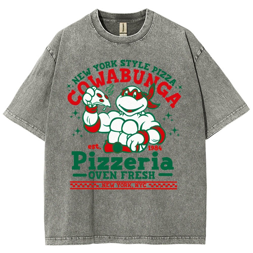 Cowabunga Pizzeria Pi Day Vintage Distressed T-shirt