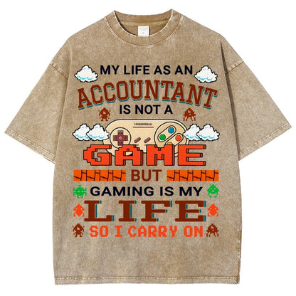 Gamer Accountant Gaming Design Quote Graphic Vintage Distressed T-shirt